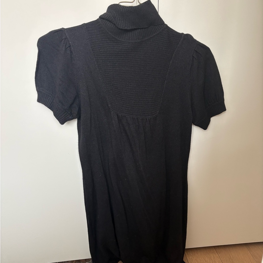 Vintage silk and cashmere blend puff sleeve mini dress